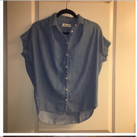 Madewell denim chambray central drapey button down shirt XXS - Picture 2 of 3